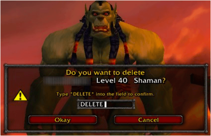 Deleting WoW character